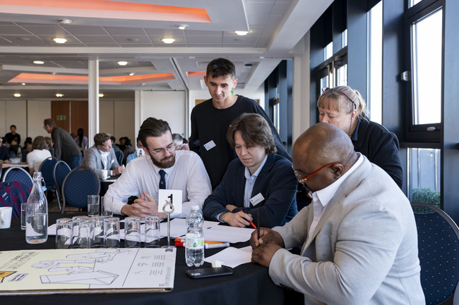 Students completing a tabletop exercise